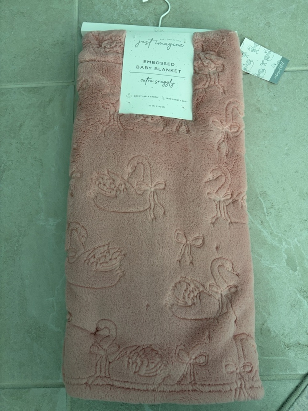 Embossed Baby Blanket - Blush Pink